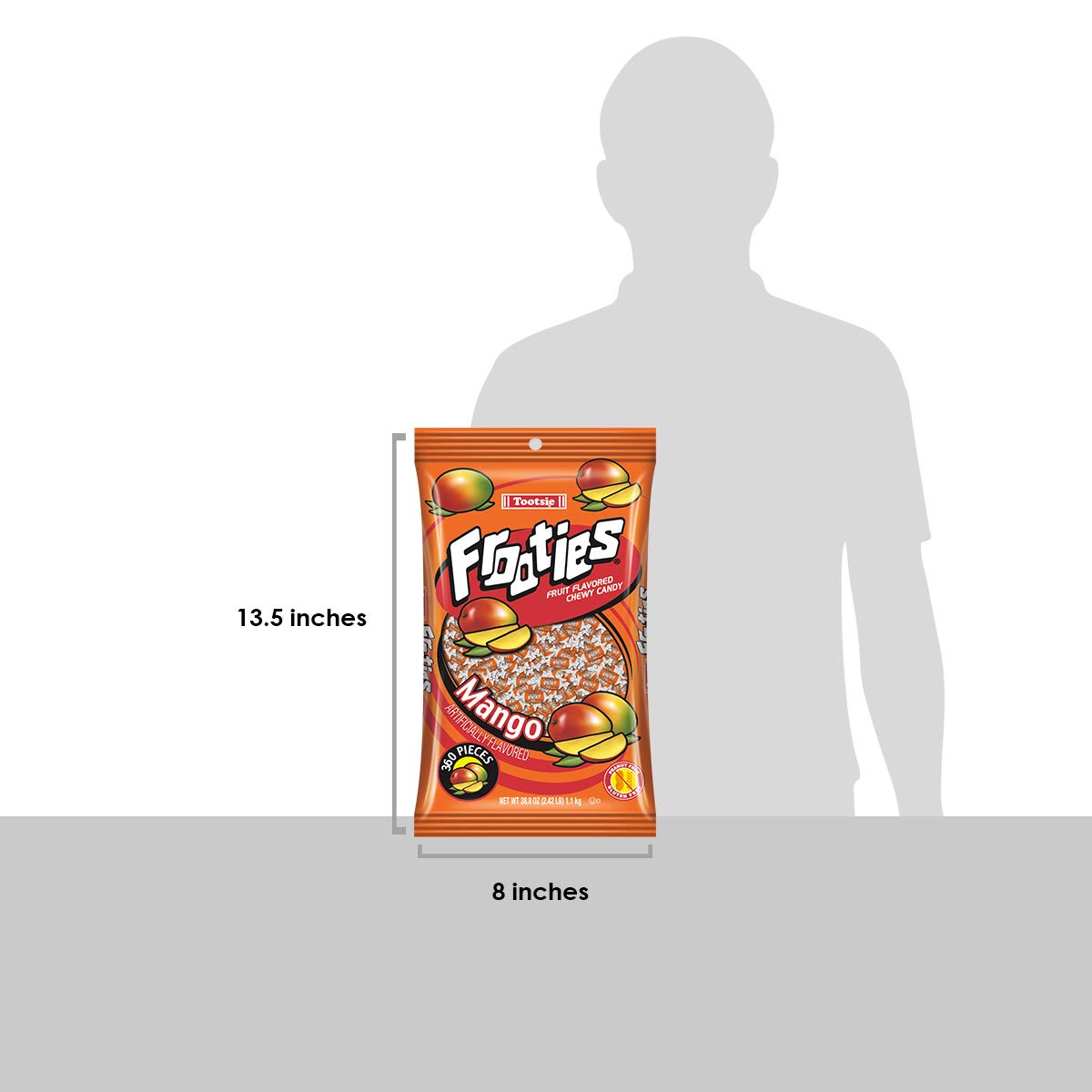 Mango Frooties - Tootsie Roll Chewy Candy - 360 Piece Count, 38.8 Oz Bag