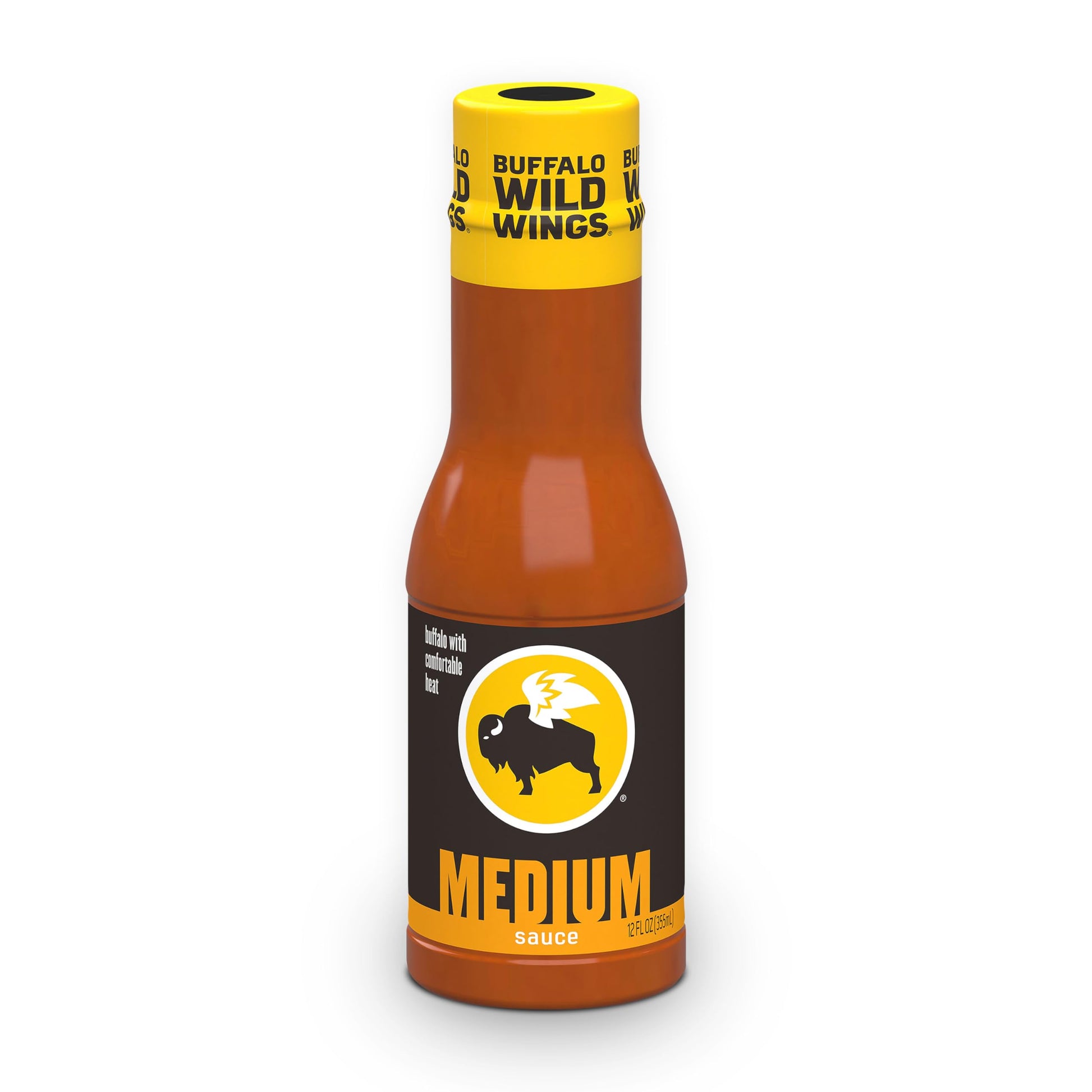 Buffalo Wild Wings Medium Buffalo Sauce, 12 Fl. Oz., Perfect Dipping Sauce, Chicken Marinade, Wing Seasoning And Burger Topping, Enjoy A Medium, Comfortable Heat