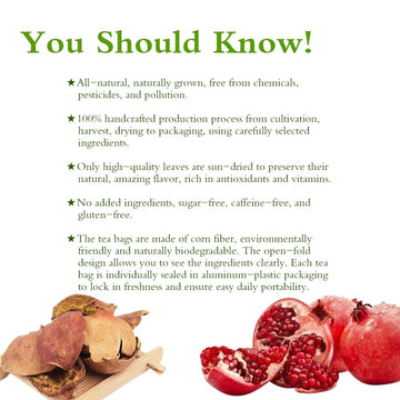 Soilmount Organic Pomegranate Peel Tea Bags - 18 Count | Natural Herbal Tea For Wellness | No Additives | Refreshing Daily Drink