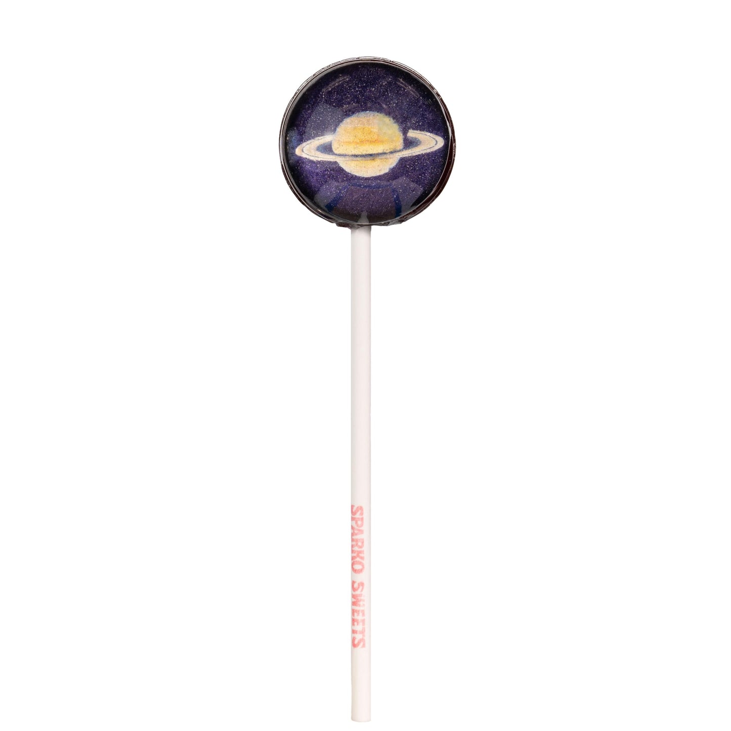 Sparko Sweets Galaxy Lollipops, Planet Designs, Fruit Flavor, 10 Pieces, Individually Wrapped, 1 Lb, Handcrafted In Usa - A Swee