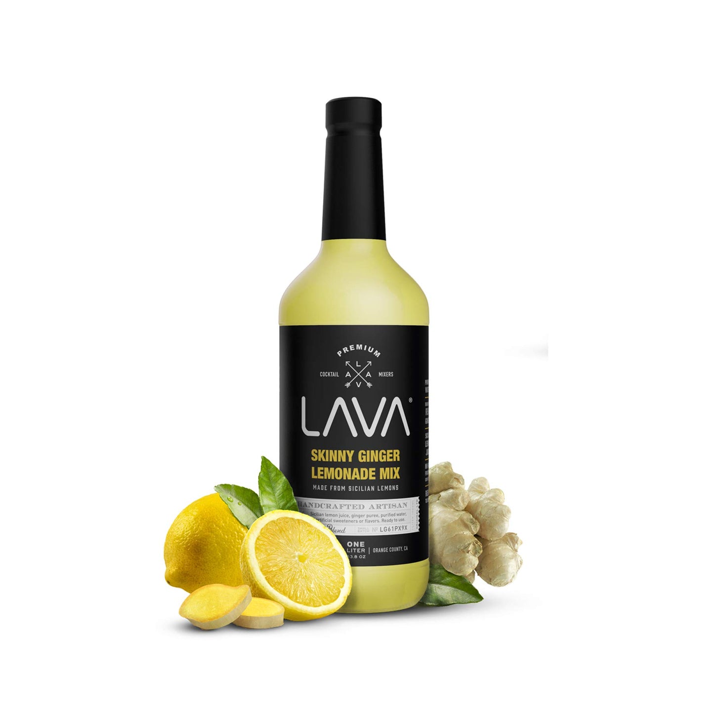 LAVA Premium Ginger Lemonade Mixer, Made with Sicilian Lemon Juice, 33.8 Fl Oz