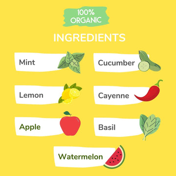 Wonder Melon Organic Watermelon Juice, Cold Pressed, (Variety 6 Pack) 3 Watermelon With Basil Cucumber & 3 Watermelon With Lemon