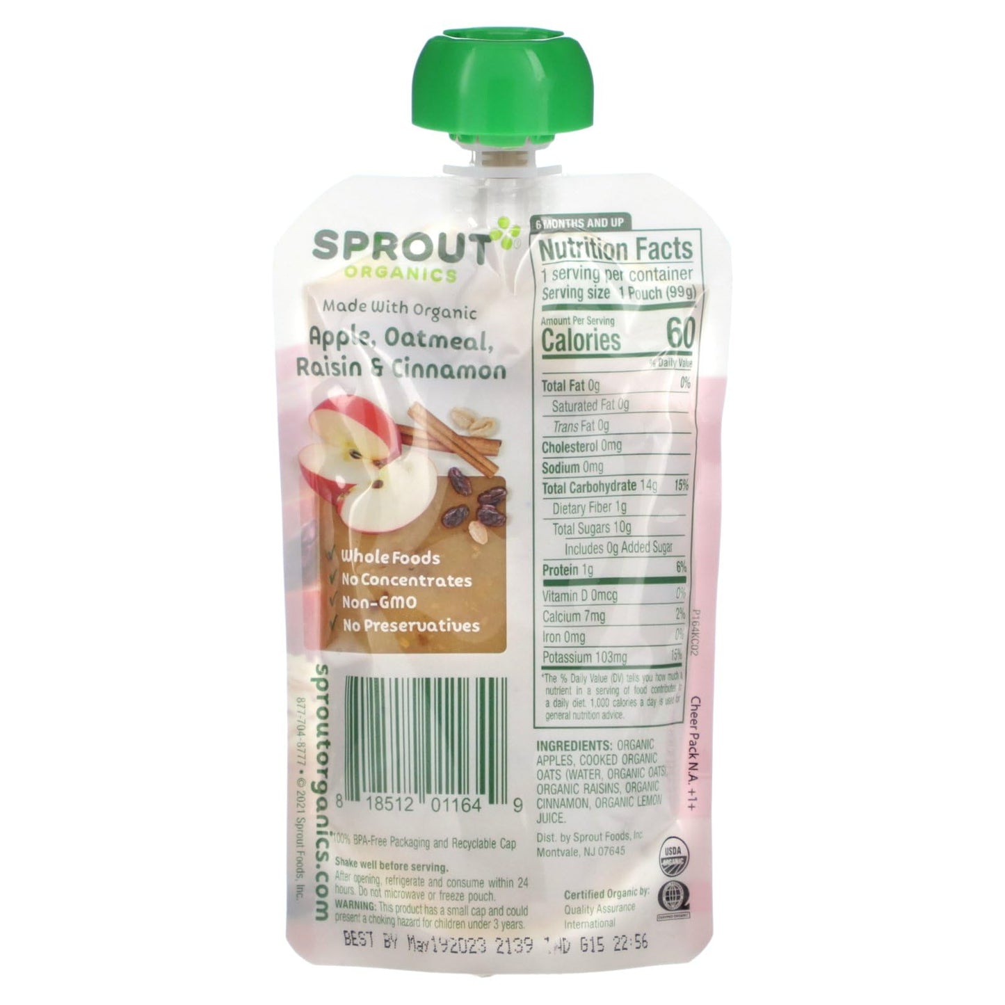 Sprout Foods Inc - Bbyfd Ap Oatmeal Rsn Cinnamon - Case Of 12 - 35 Oz(D0102H5Nmc6)
