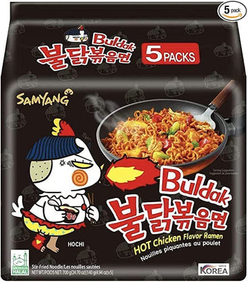 Samyang Stir-Fried Noodles With Hot & Spicy Chicken Ramen/???????, 4.94 Ounce (Pack Of 5)