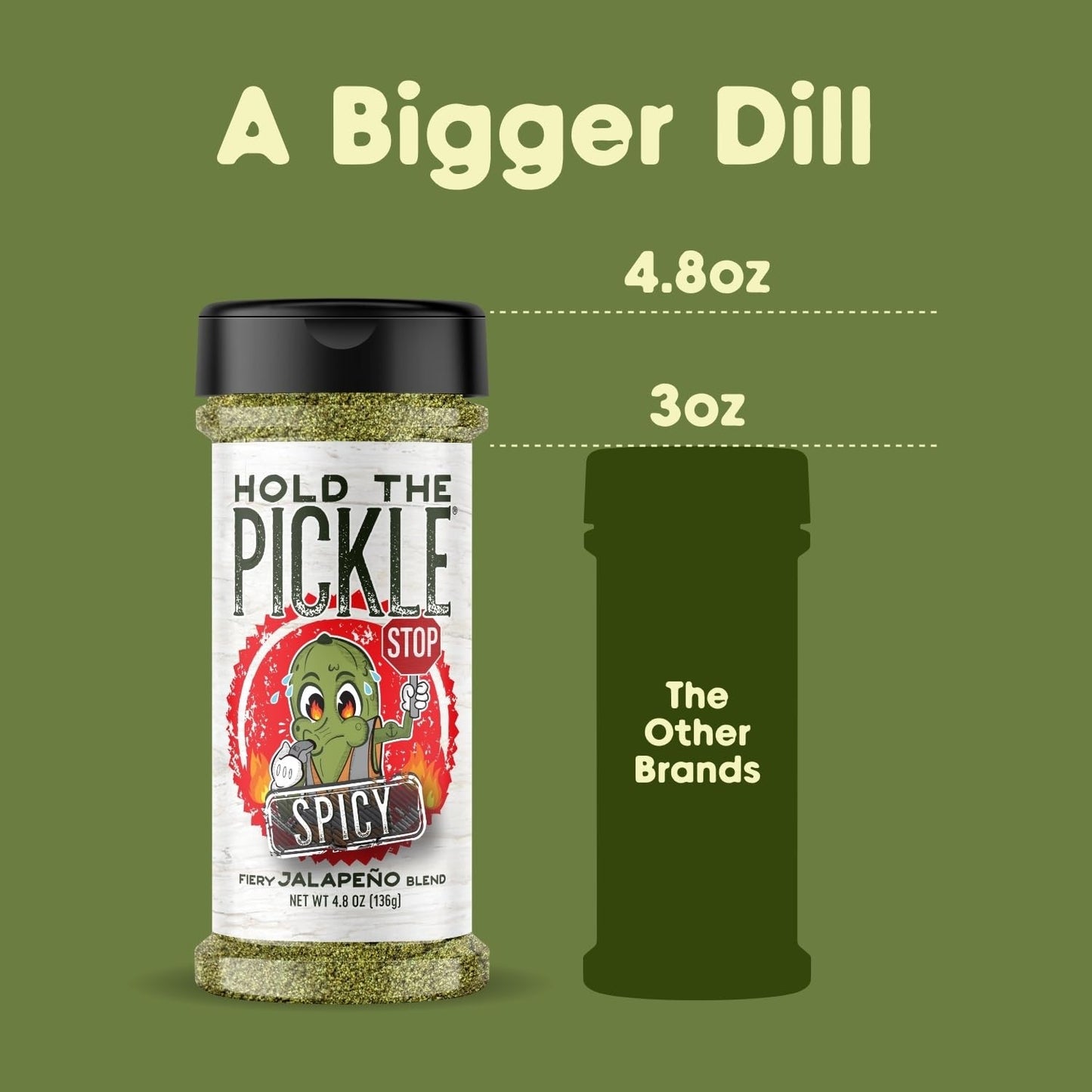 Hold The Pickle Spicy Dill Pickle Seasoning - Great Popcorn Seasoning, Dill Pickles Seasoning For Cooking, Spicy Pickles Seasoni