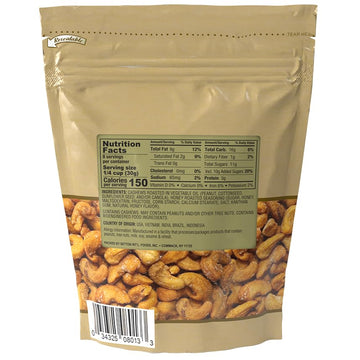 Honey Roasted Cashews 8 Oz. Bag, Kosher