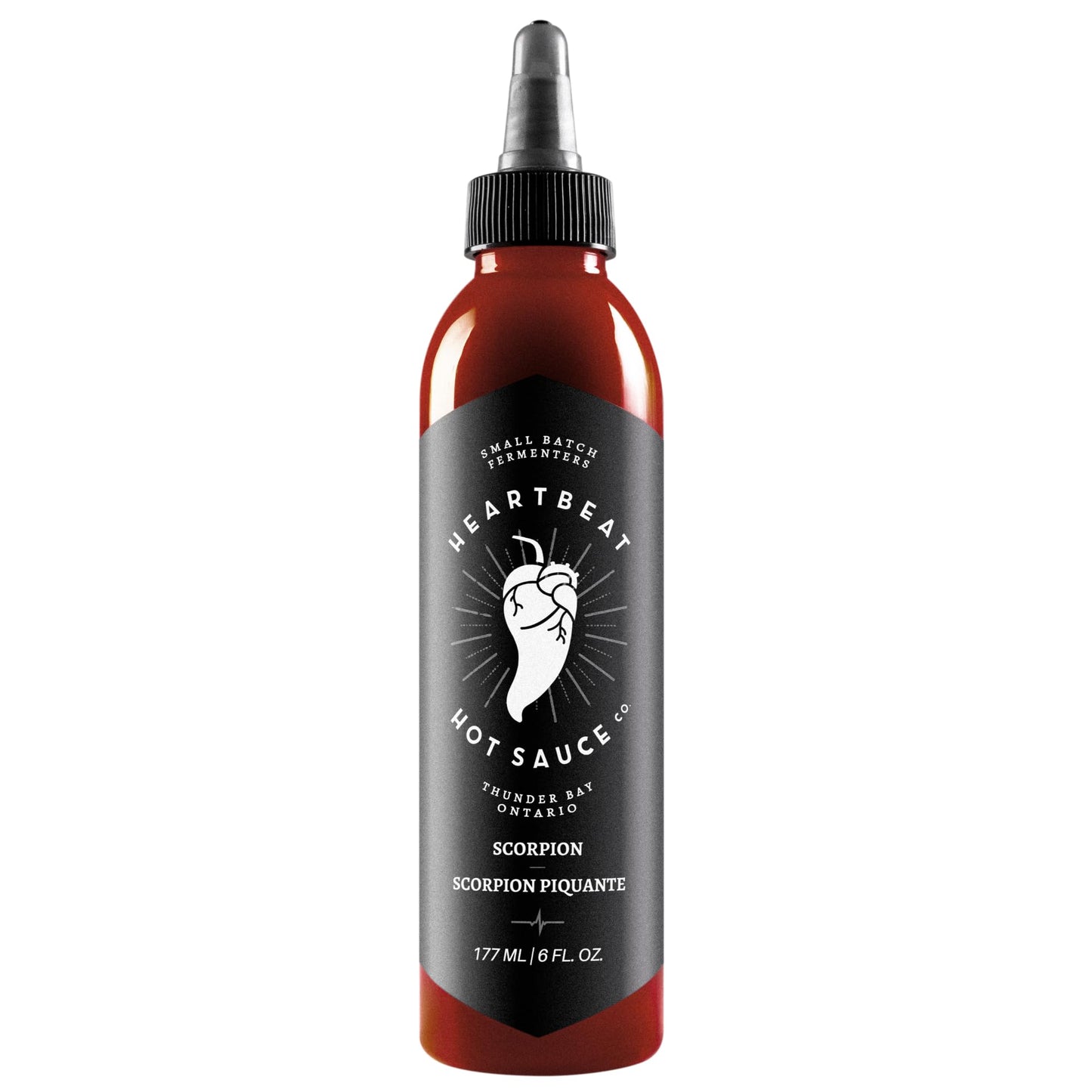 Heartbeat Hot Sauce Co. - Scorpion Hot Sauce, 6 oz. - Small Batch & Handmade, Vegan, Gluten Free, Preservative Free, Featured on