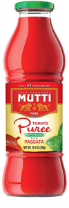 Mutti Tomato Puree with Basil (Passata con Basilico), 24.5 oz. | Italys #1 Brand of Tomatoes | Fresh Taste | Vegan Friendly & Gl
