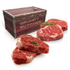 Grumpy Butcher 4 Steaks Gift Package: 2 Ribeyes (14 oz each) & 2 Top Sirloins (6 oz each) - Gourmet Steak Meat Gift Carne Asada