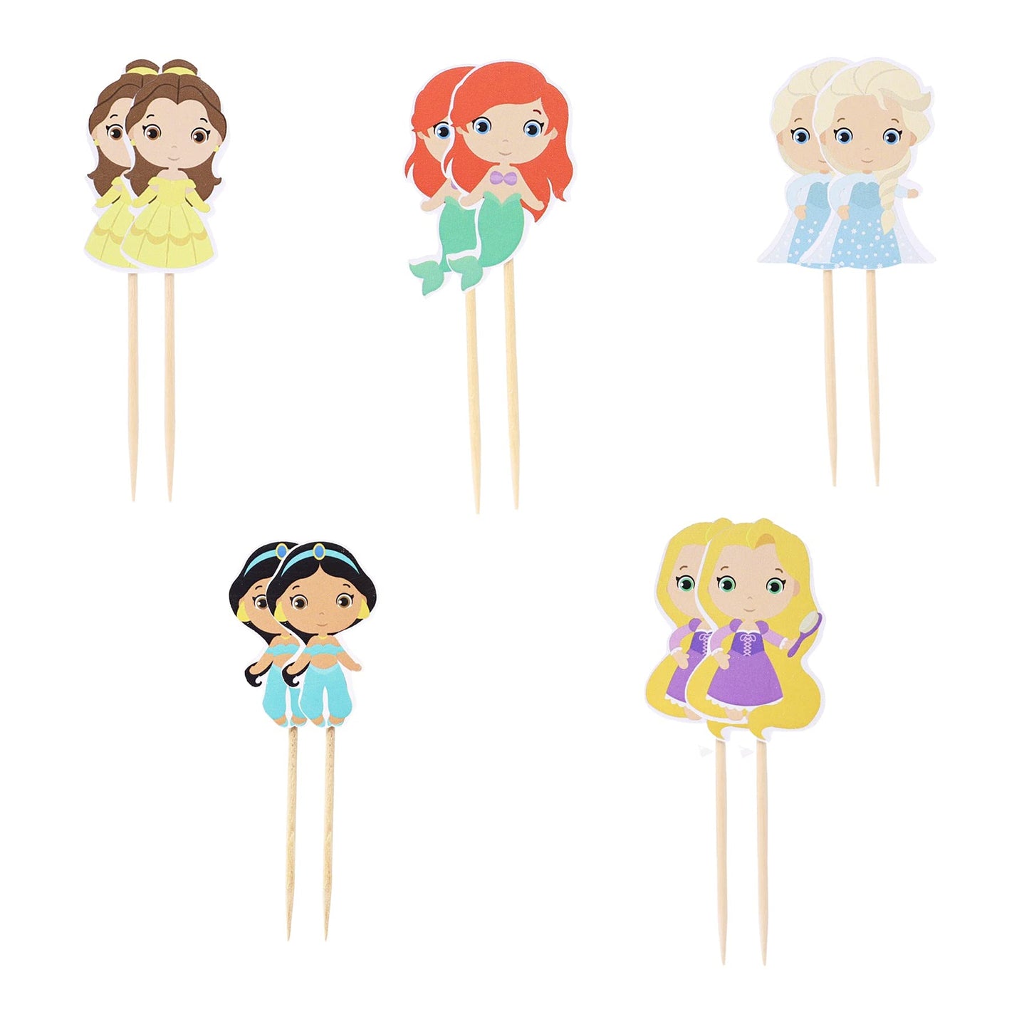 Confetti! Princess Cupcake Toppers Birthday Cake Decorations Party Supplies Decor, 20 Counts