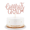 LVEUD Congrats Grad Cake Topper, Rose Gold Cardboard Graduation Decoration for 2025 Party