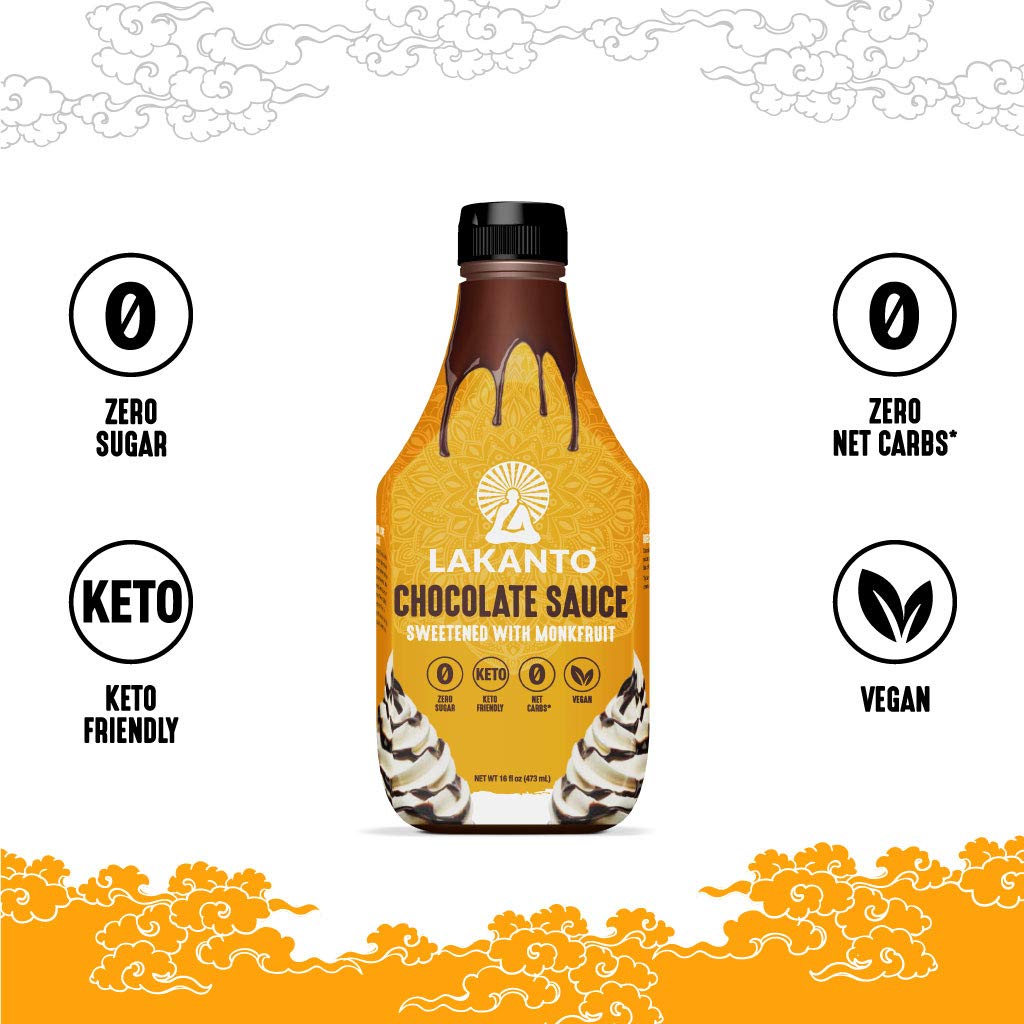 Lakanto Sugar Free Chocolate Syrup - Sweetened With Monk Fruit Sweetener, Zero Net Carbs, Keto Diet Friendly, Vegan, Perfect Top