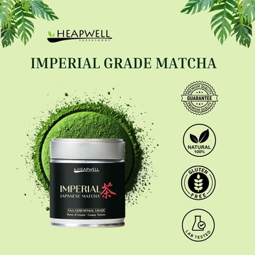 Heapwell Matcha Imperial Grade 30G Tin - Japanese Aaa Ceremonial Grade Matcha Powder - First Spring Shade-Grown Leaves, Stone-Mi