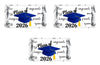 60 Graduation Cap Party Class Of 2026 Miniatures Candy Bar Wrapper, (Set Of 60) Mini Candy Chocolate Bar Stickers, Labels, Candy Not Included, Color Blue. Made In Usa