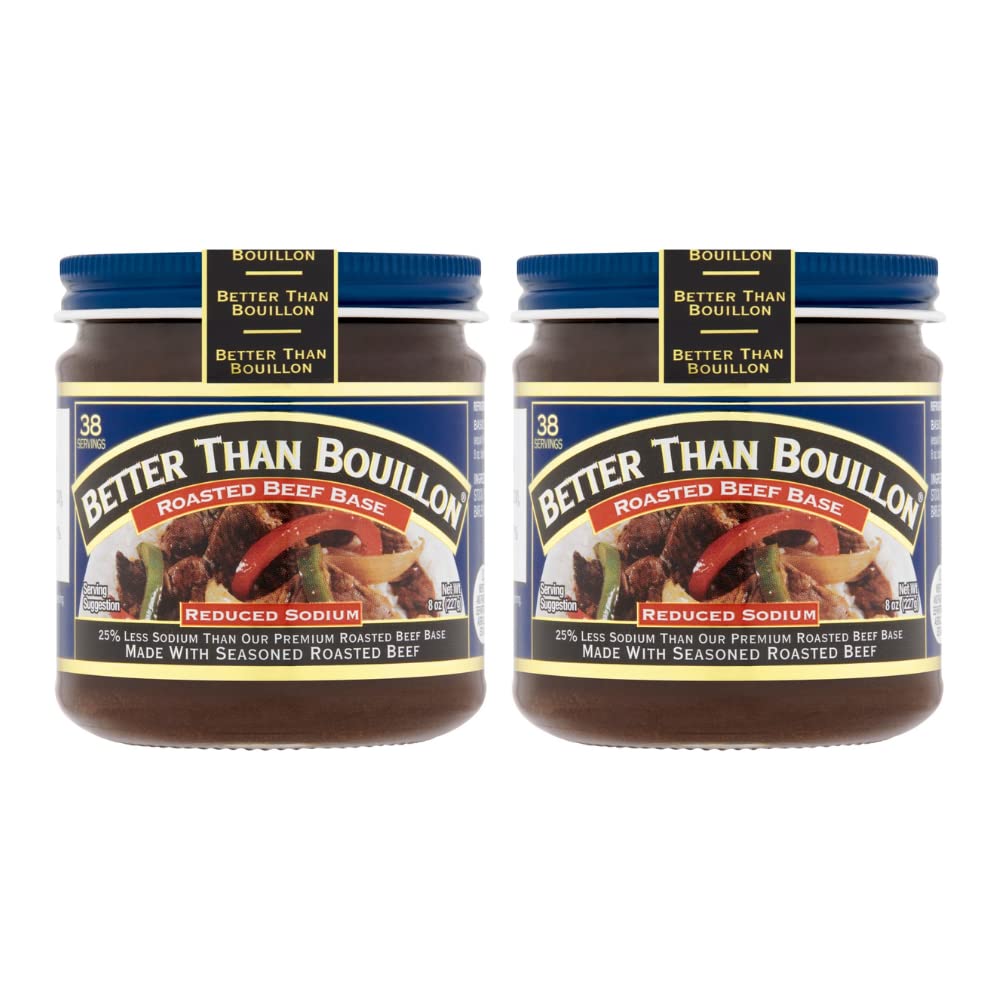 Better Than Bouillon All Natural Reduced Sodium Beef Base, Makes 9.5 Quarts of Broth, 38 Servings, Less Sodium & No Artificial I