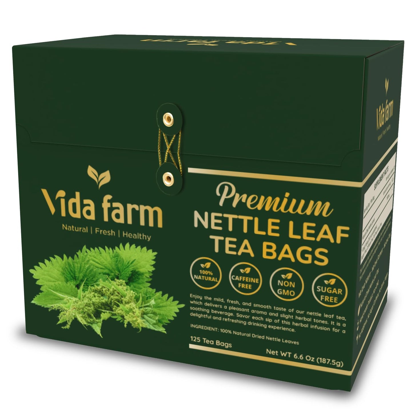Vida Farm 125 Nettle Tea Bags 100% Natural Nettle Leaf Tea Dried Stinflavor Blendg Nettle Tea Stinflavor Blendg Nettle Leaf Herbal Tea No Energy Blend No Sugar No Gluten Vegan