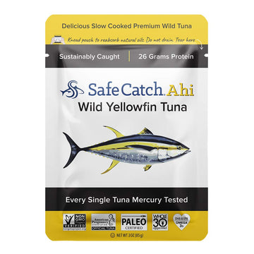 Safe Catch Ahi Wild Yellowfin Tuna Fish Pouch, Lowest Mercury, Every Fish Is Tested, Gluten-Free, Paleo, Keto, Whole30 Approved,