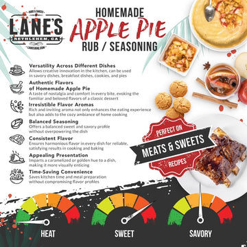 Lane'S Desserts Apple Pie Seasoning, All-Natural Homemade Savory Apple Spice Seasoning For Apple Pie, Cookies, Ice Cream, Popcor