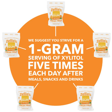 Zellie'S | 100% Xylitol Sugar Free Chewing Gum (Fresh Fruit, 240 Count (Pack Of 1))