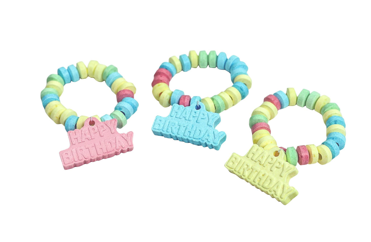 Happy Birthday Candy - 24 Individually Wrapped Bulk Candy Bracelets - Great For Birthday Party Favor Candy - Goodie Bags For Kid