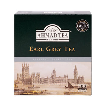 Ahmad Tea Black Tea, Earl Grey Teabags, 100 Ct - Caffeinated & Sugar-Free