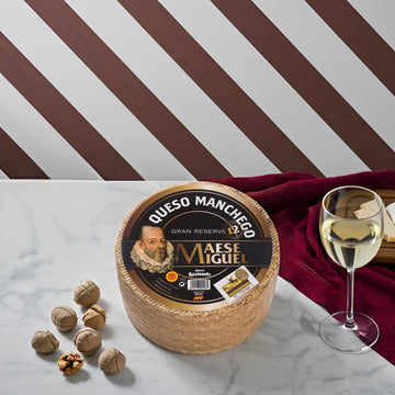 Manchego Reserve (Extra Aged) - Whole Wheel (7 lb) | Authentic Spanish Sheeps Milk Cheese 12 Months Aged