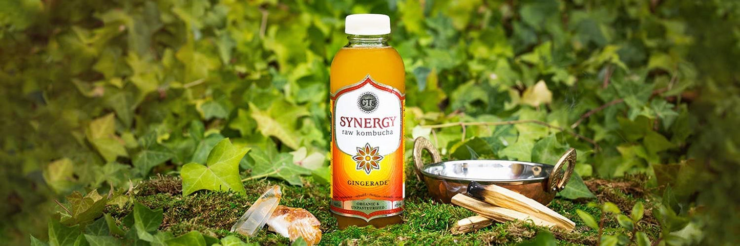 Gourmet Kitchn Gt'S Organic & Unpasteurized Raw Kombucha Gingerade - Enzymes And Probiotics - The Perfect Palate Pleaser For New
