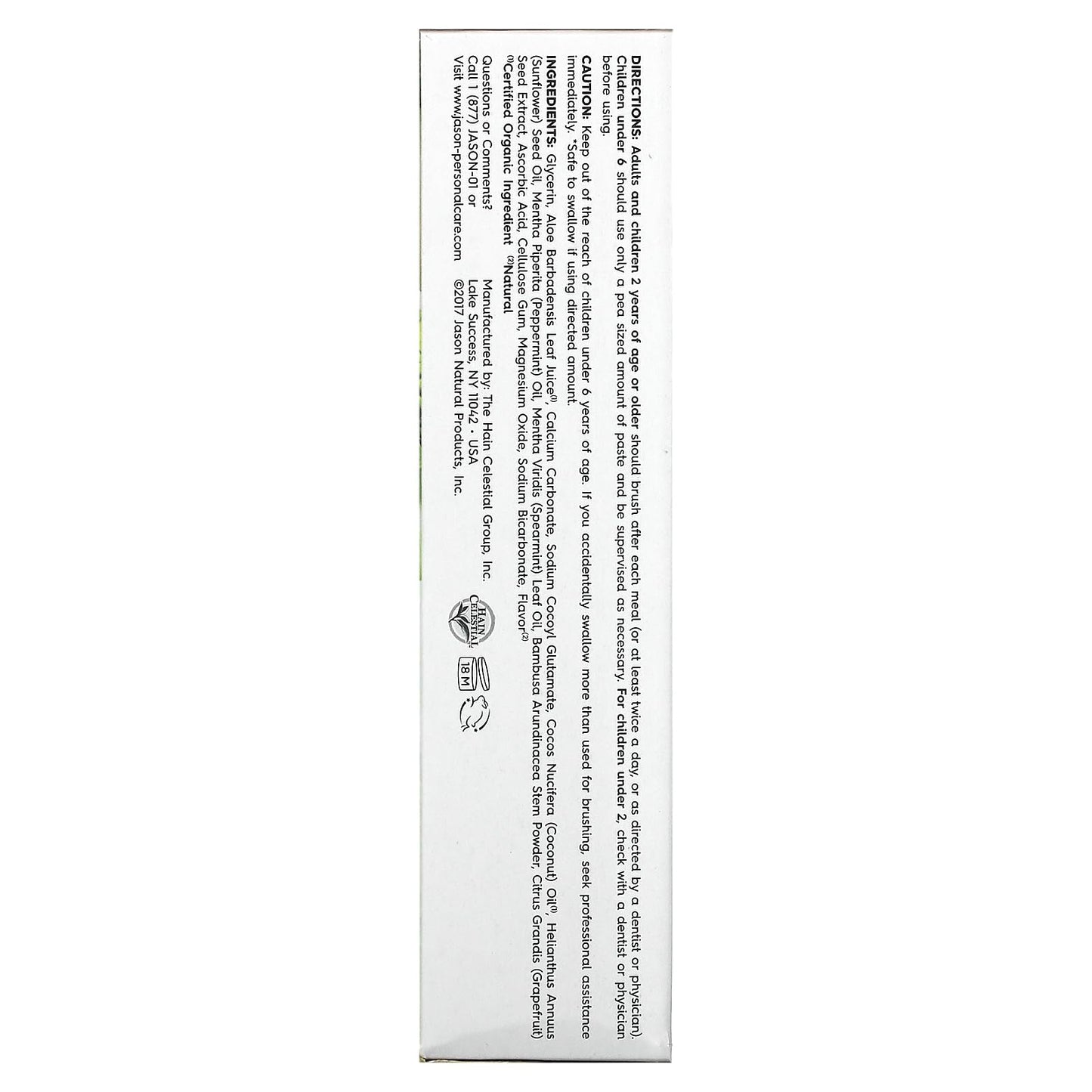 Jason Simply Coconut Strengthening Toothpaste Coconut, Mint, 4.2 Ounce