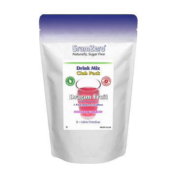 GramZero All Natural Dragon Fruit Zero Calorie Sugar Free Drink Mix, Great For Nutrition Club Loaded Tea, Stevia Sweetened