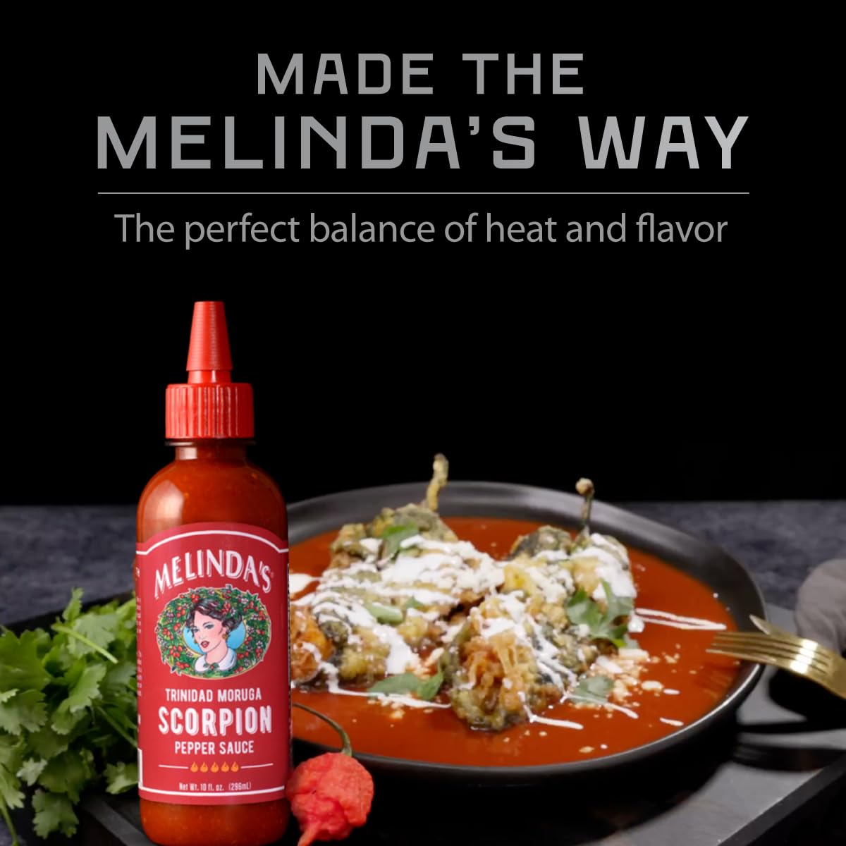 Melindas Scorpion Pepper Hot Sauce - Gourmet Hot Sauce with Trinidad Moruga Scorpion Pepper - 10 Fl Oz - Vegan, Gluten Free