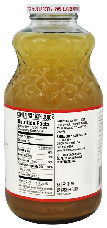 Santa Cruz Organics BG17890 Santa Cruz Organics Apple Juice - 12x32OZ