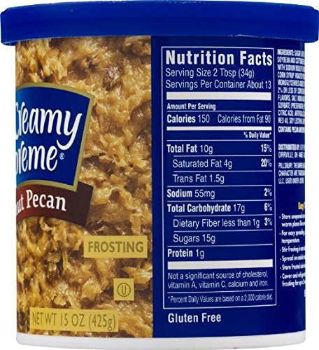 Pillsbury Creamy Supreme Coconut Pecan Frosting 15 Oz (Pack of 3)