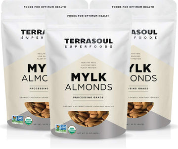 Terrasoul Superfoods Raw Unpasteurized Organic Almonds (Mylk Grade), 6 Pounds