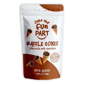 Just The Fun Part Mini Waffle Cones, Filled with Belgian Chocolate, 4.23 oz (Pack of 2)