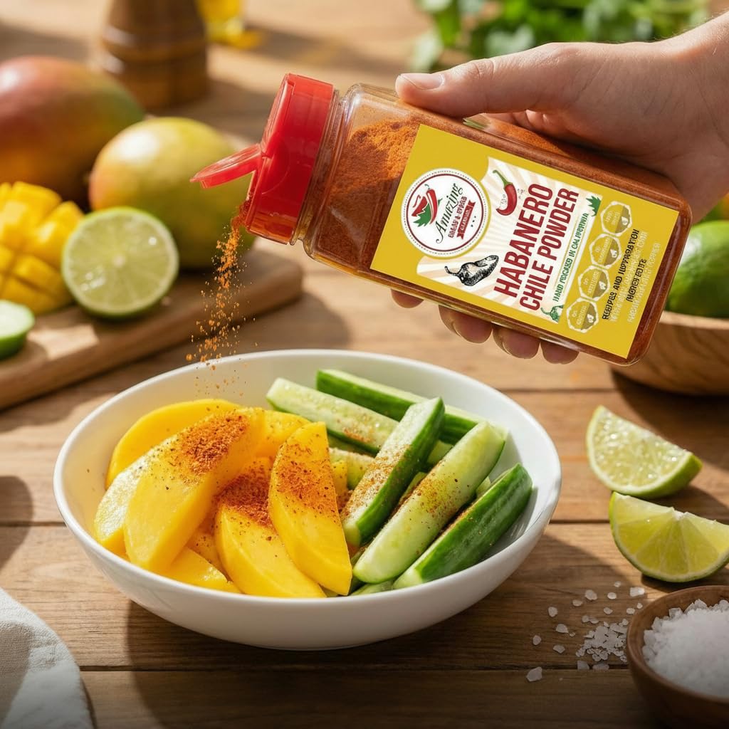 Habanero Pepper Ground 1Lb (16Oz) - Enhanced All Natural Chile Powder. No Additives. Hot & Spicy Rich Flavor By Amazing Chiles And Spices.