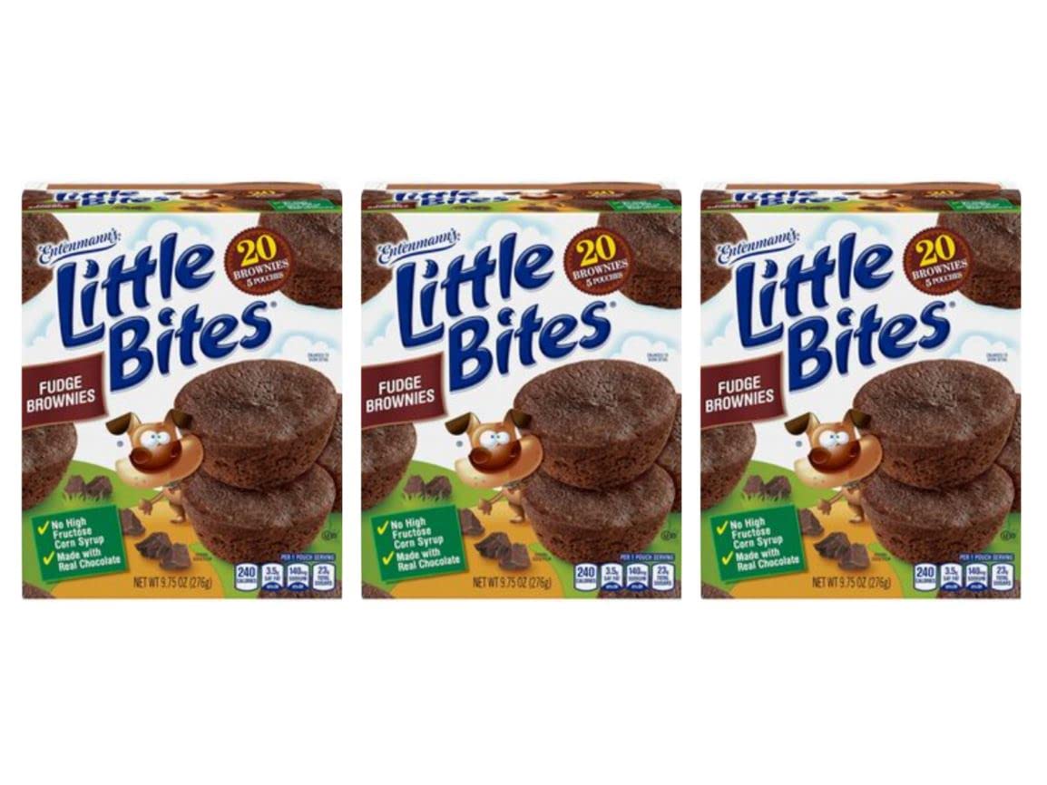 Entenmanns Little Bites Fudge Brownie Mini Muffins | 3 pack (15 pouches total)