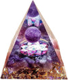 Moonstone Crystal Orgone Pyramid - Amethyst Ball Lotus - Ogan Crystal Energy Tower - Nature Reiki Healing Chakra Crushed Stone J