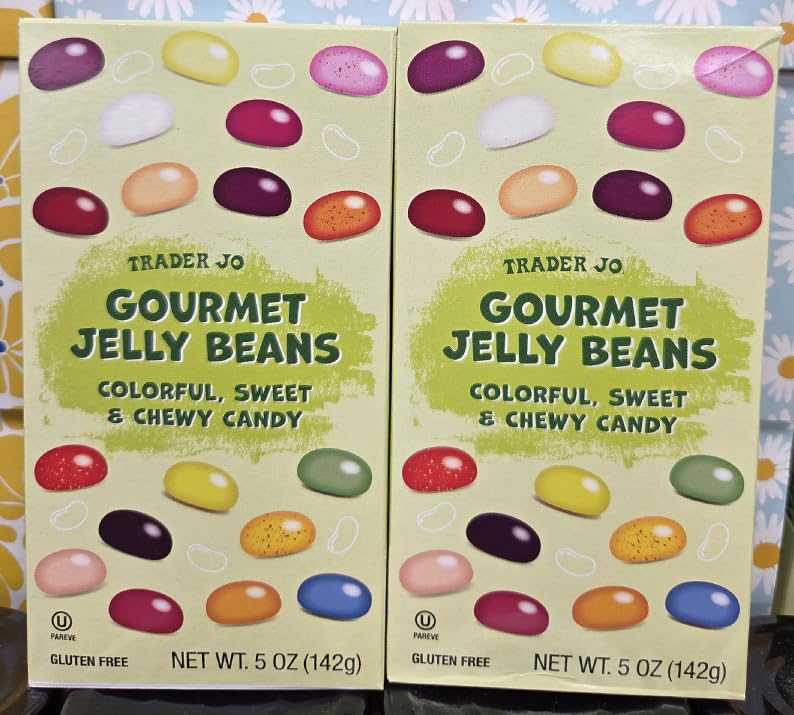 Trader Joe Gourmet Jelly Beans Colorful, Sweet & Chewy Candy Box 5oz 142g (Two Boxes)