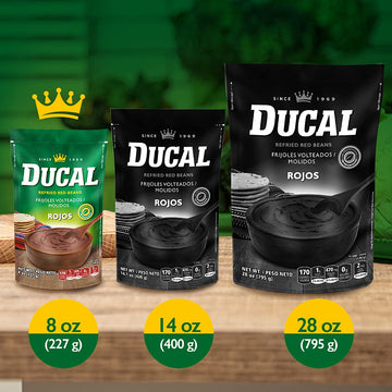 Ducal Refried Red Beans Pouch - Instant Vegetarian Refried Red Beans, Non-Gmo And Gluten-Free - Excellent Source In Protein And Iron, Cholesterol Free, 14.1 Ounce (Pack Of 18)