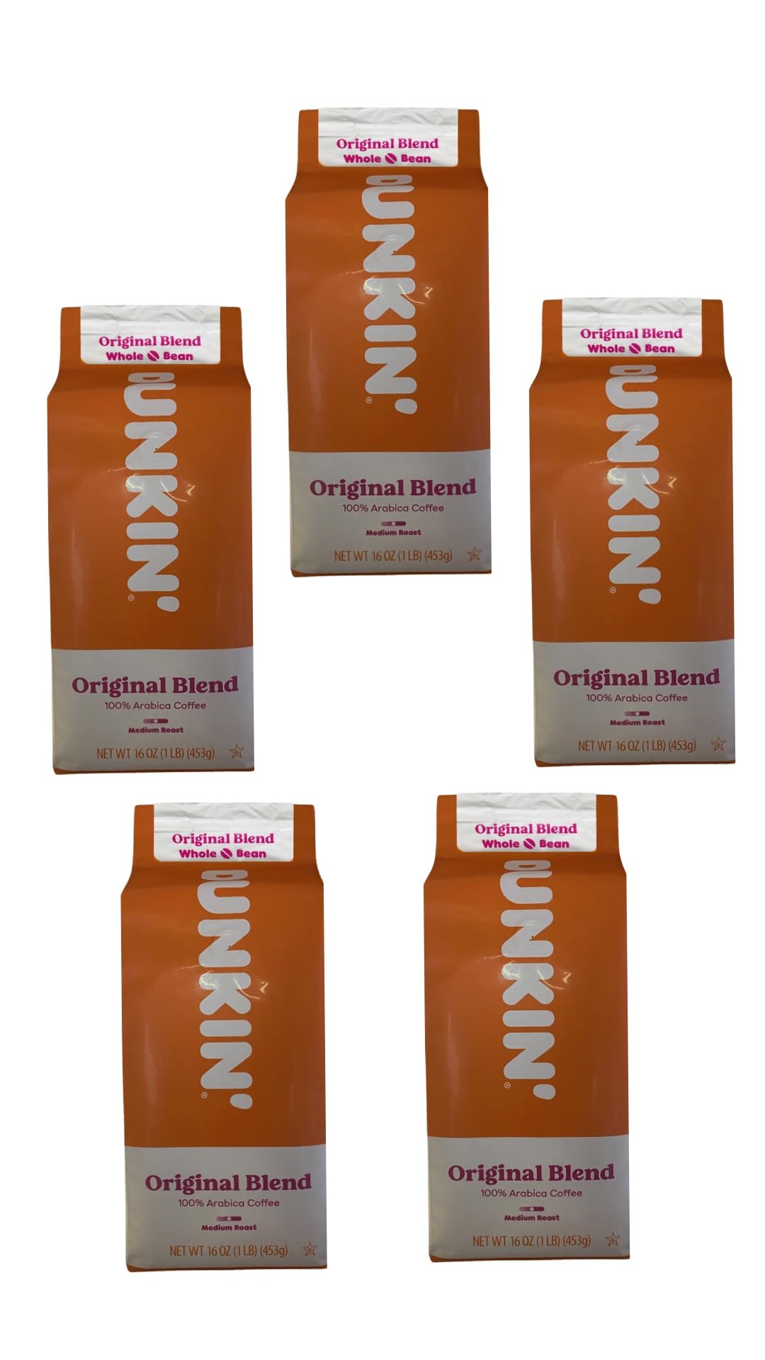 Dunkin' Donuts - Whole Bean - Original Blend (1Lb Pack Of 5)