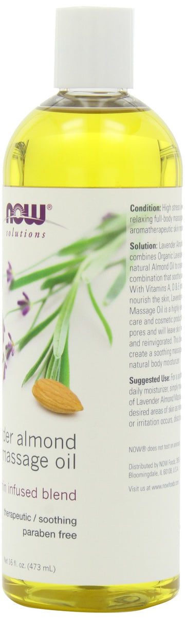 Now Lavender Almond Massage Oil, 16-Ounces (Pack Of 2)