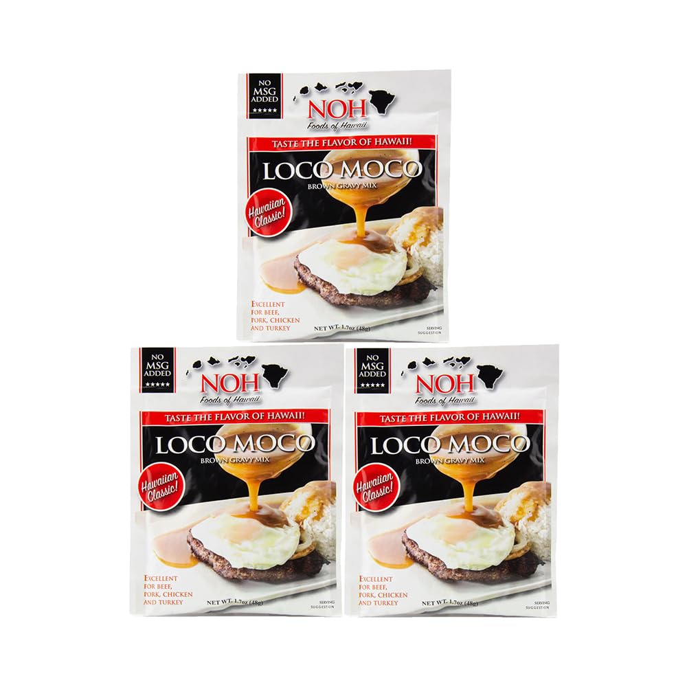 NOH Foods Hawaiian Seasoning Packets - Loco Moco Brown Gravy - 1.5 oz, Pack of 3
