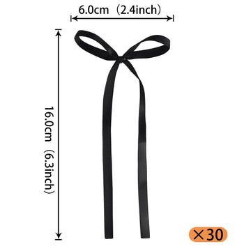 30 Pack Bow Cupcake Toppers Birthday Bowknot Ribbons Coquette Etiquette Cupcake Picks Bridal Shower Wedding Single Girl Cake Decorations Wedding Party Supplies Black