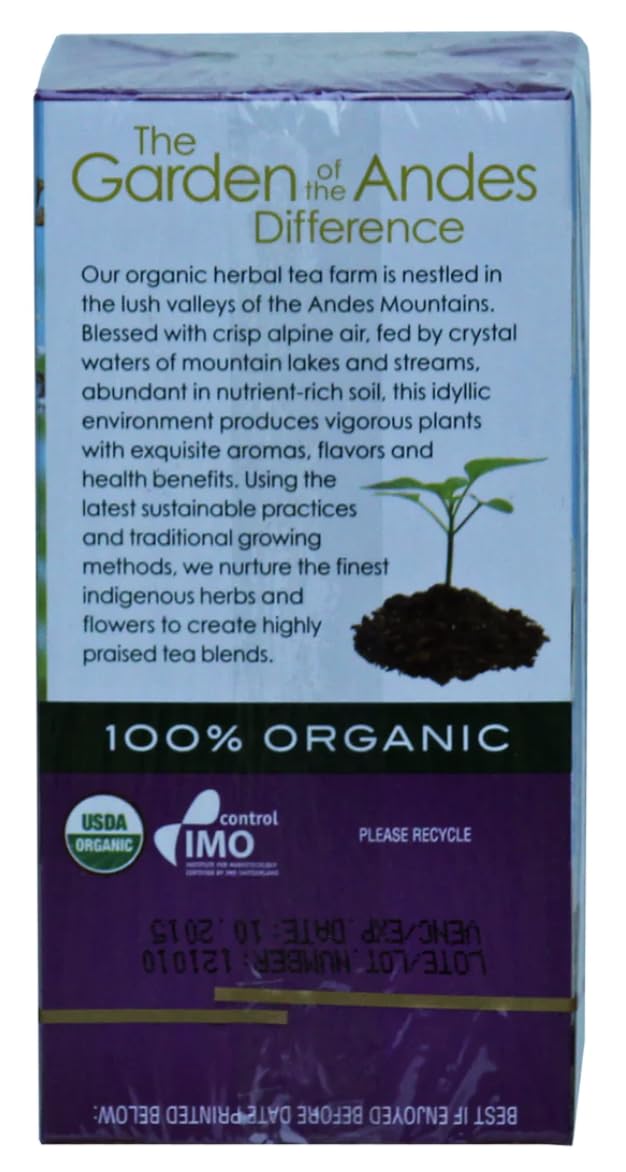 Garden of the Andes Herbal Organic Decaf Lemon Verbena Tea Bags, 20 Count