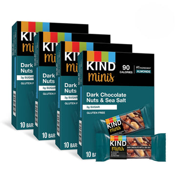 KIND Bar Minis, Dark Chocolate Nuts & Sea Salt, Gluten Free, 100 Calories, Low Sugar, 80 Count