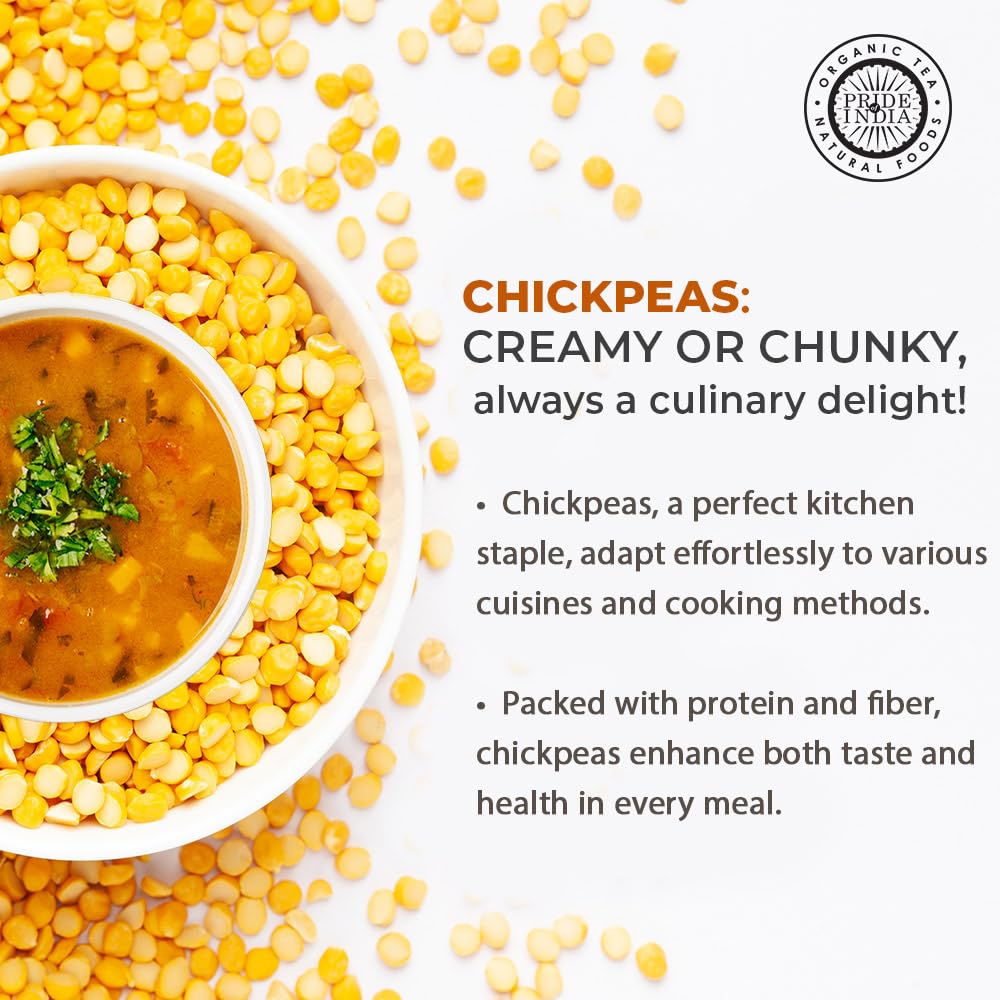 Pride Of India - Indian Split Yellow Chickpea Lentils - Protein & Fiber Rich Chana Dal, 1.5 Pound Jar