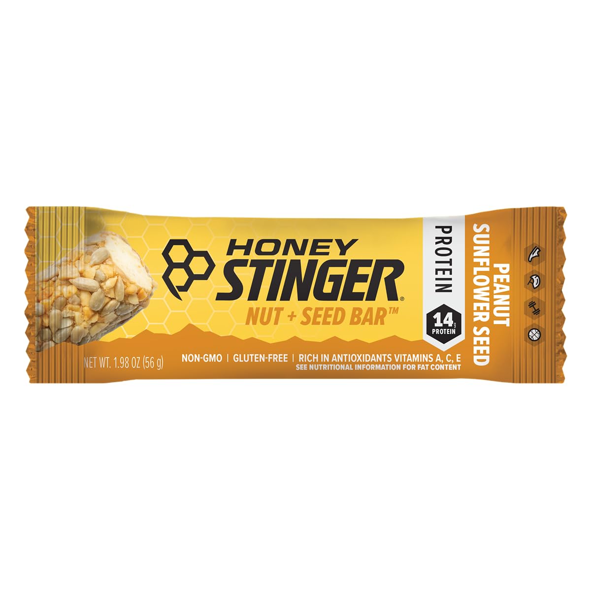Honey Stinger Nut + Seed Bar | Peanut Sunflower Seed | Protein Packed Food for Exercise, Endurance and Performance and Recovery