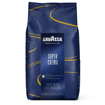 Lavazza Super Crema Espresso Whole Bean Coffee, Medium Roast, 2.2 lb Bag, 2-Pack - Rich Flavor, Perfect for Espresso Lovers