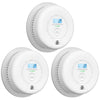 X-Sense Smoke Detector Carbon Monoxide Detector Combo, 10-Year Battery Smoke Detector With Display, Auto-Check, 3-Pack