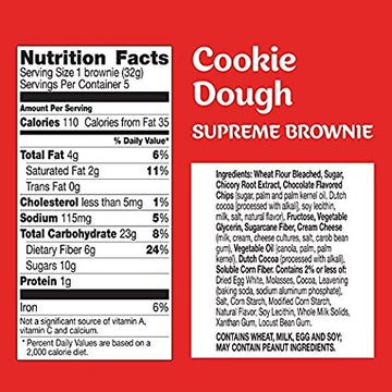 Fiber One Supreme Brownie Cookie Dough, (2 Pack) 5.65 Oz. Boxes